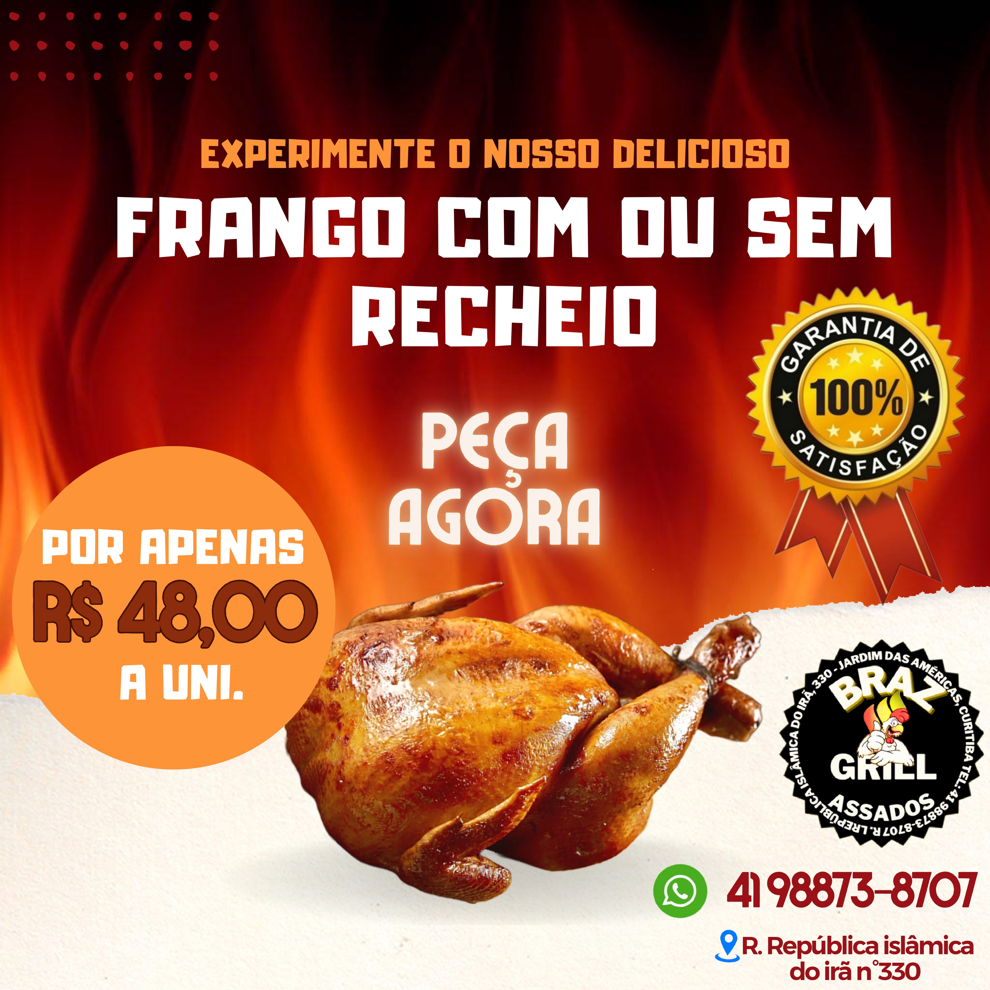 Frango recheado com farofa