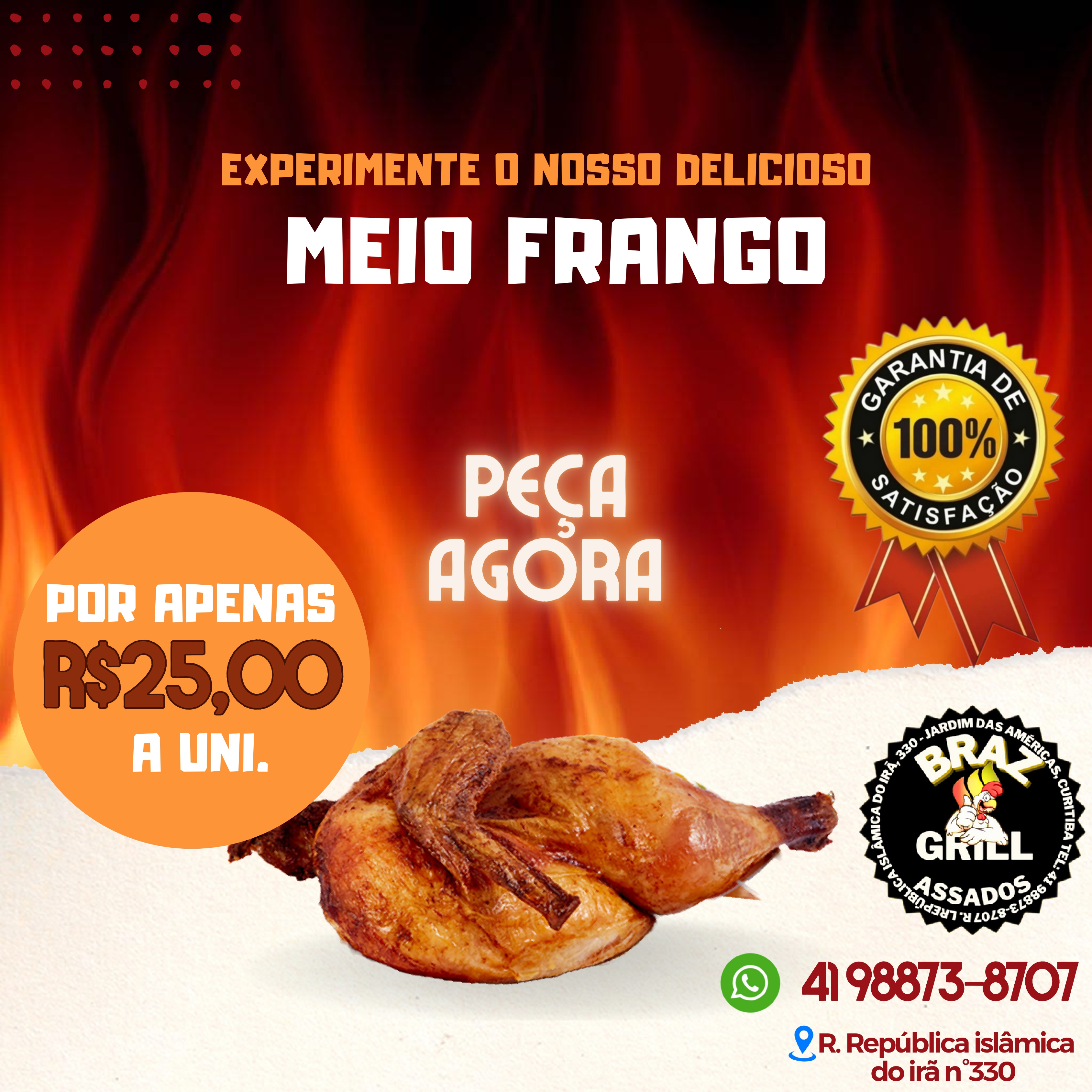 Meio frango assado