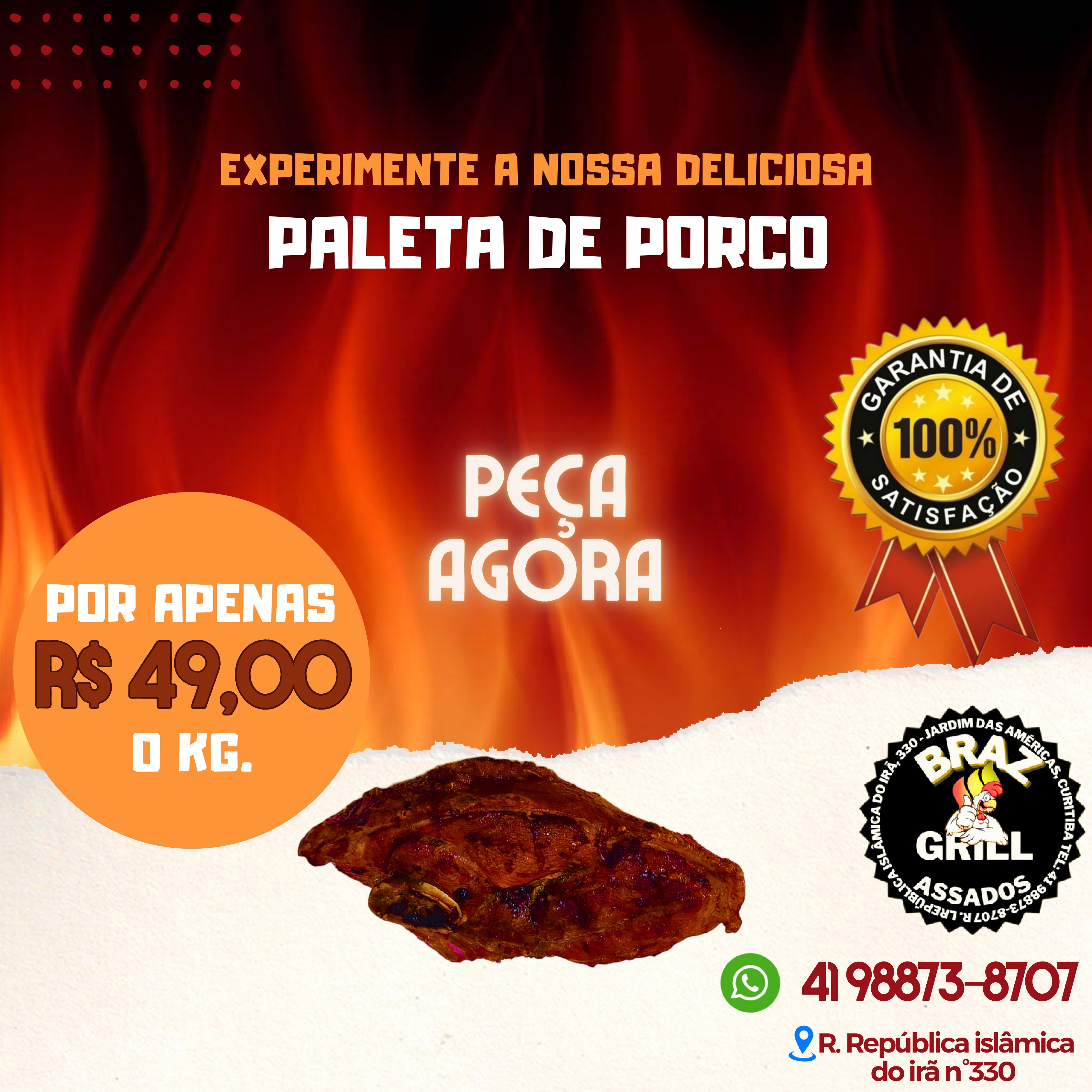 Paleta suína com pururuca